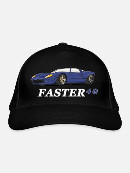 Racing car - Organic Baseball Cap - black - Front
