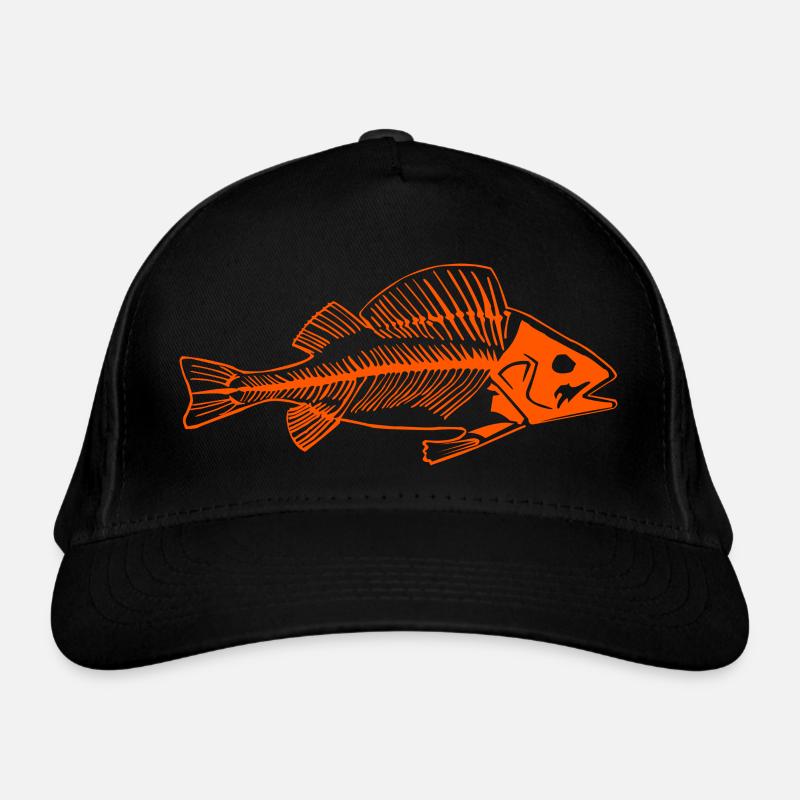 Arête de poisson rouge, perche fraîche comme os Deisgn Casquette classique bio