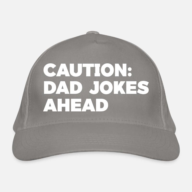 Humorous Dad Jokes Caution Graphic Tee Organic Baseball Cap