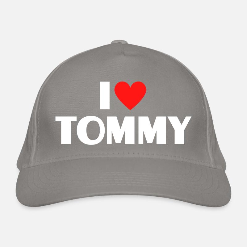 Ich liebe Tommy rotes Herz Retro Statement  Bio-Baseballkappe