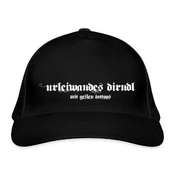 urleiwandes Dirndl mit geilen Tattoos - Bio-Baseballkappe - Schwarz - Vorne