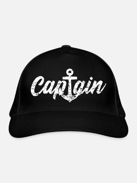 CAPTAIN KAPITÄN - Bio-Baseballkappe - Schwarz - Vorne
