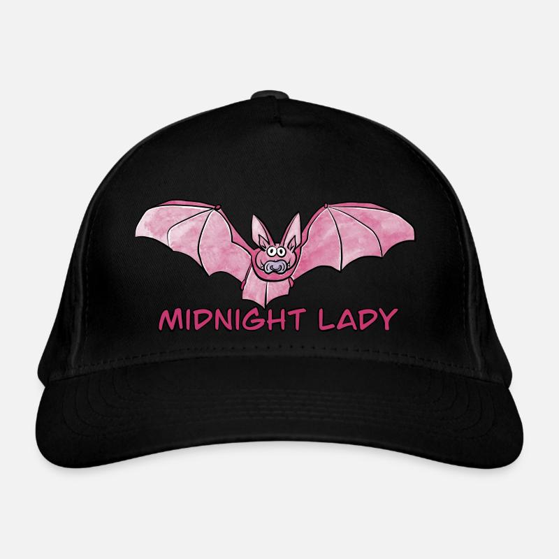 Midnight Lady / Fledermaus / Baby / Gothic / Nacht - Bio-Baseballkappe - Schwarz