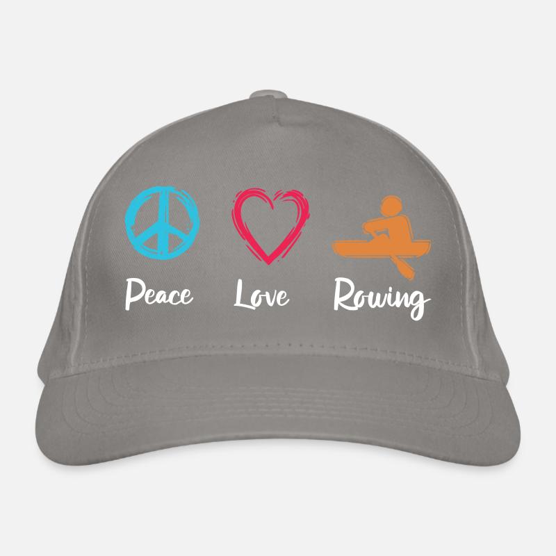 Peace, Love, Rowing Organic Baseball Cap
