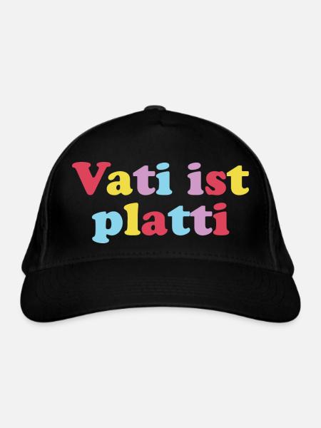 vati ist platti - Bio-Baseballkappe - Schwarz