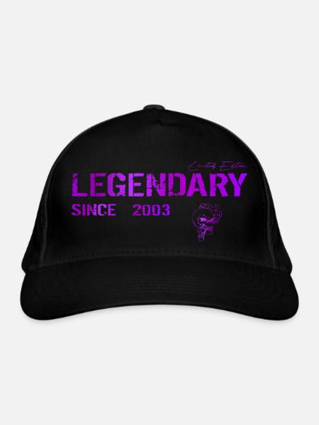 Legendary since 2003 Gift - Organic Baseball Cap - black - Front
