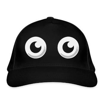 Grands yeux ronds écarquillés Bob , casquette - Casquette classique bio - noir - Devant