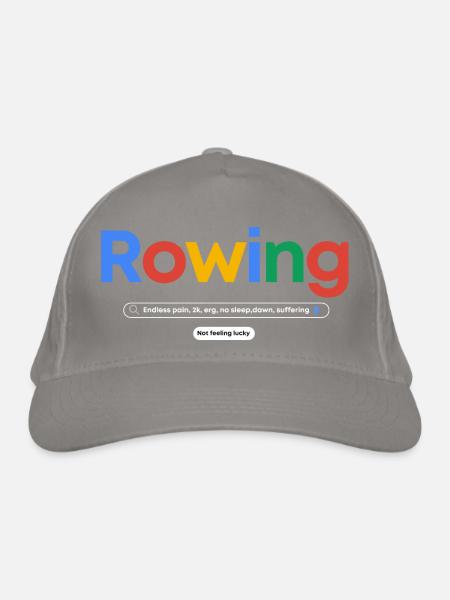 Rowing funny Web Search Chuckles - Organic Baseball Cap - light grey - Front