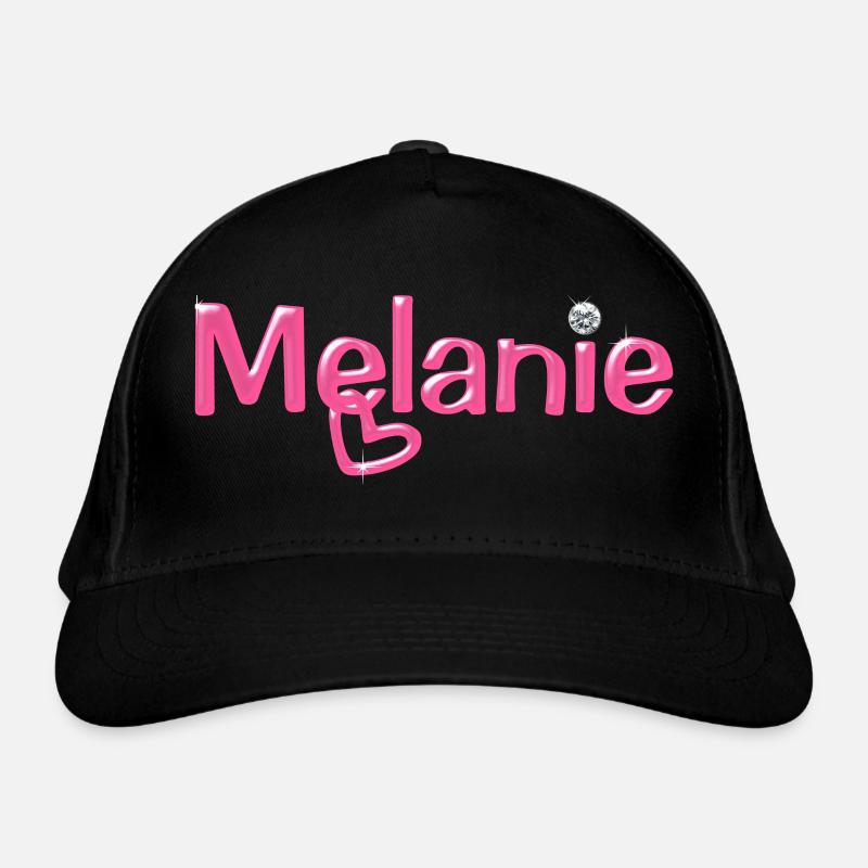 Melanie Name Balloon Font Organic Baseball Cap