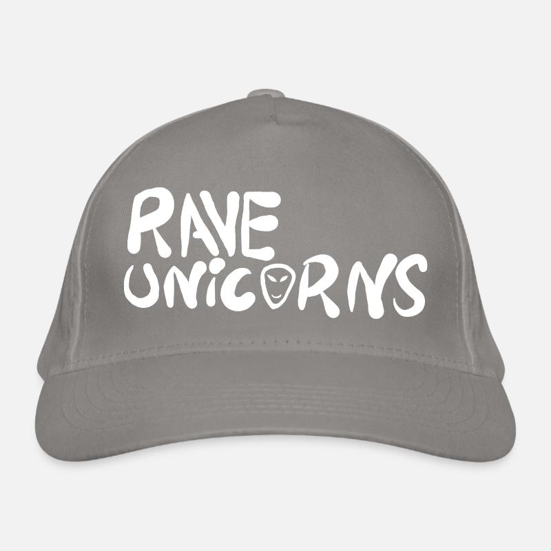 Rave Unicorns Logo Text White Bio-Baseballkappe