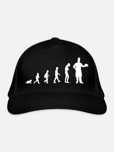 Evolution vom Baby zum Koch / Restaurant - Bio-Baseballkappe - Schwarz