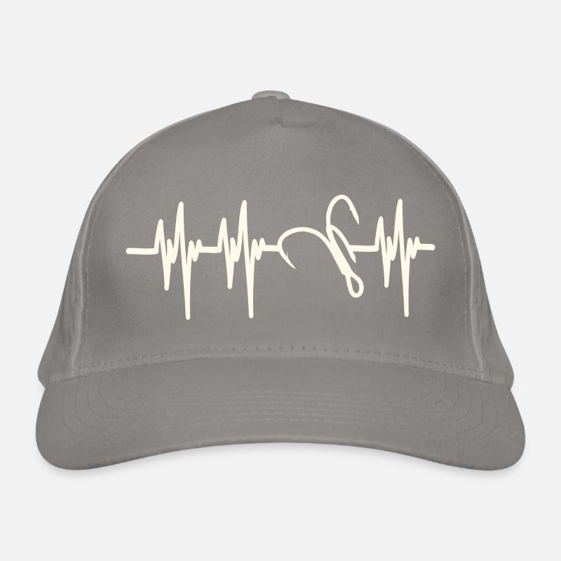 Heartbeat Fish Hook Organic Baseball Cap