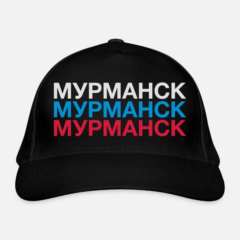 MOURMANSK Russie Drapeau cyrillique Casquette classique bio
