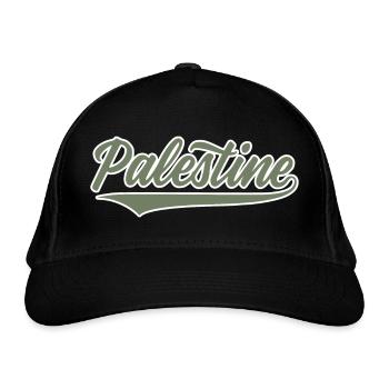 Palestine baseball-style olive-green-white - Organic Baseball Cap - black - Front