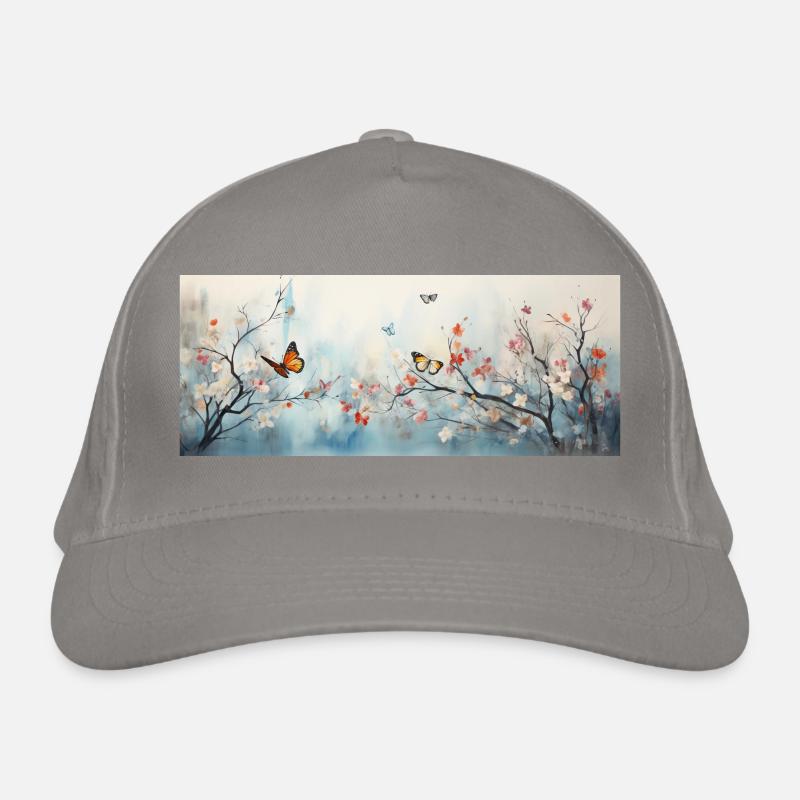 Landschaft mit Schmetterlingen Bio-Baseballkappe