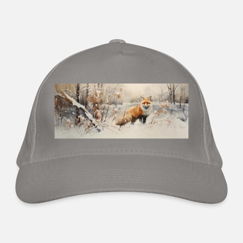 Fox Landscape Snow Organic Baseball Cap