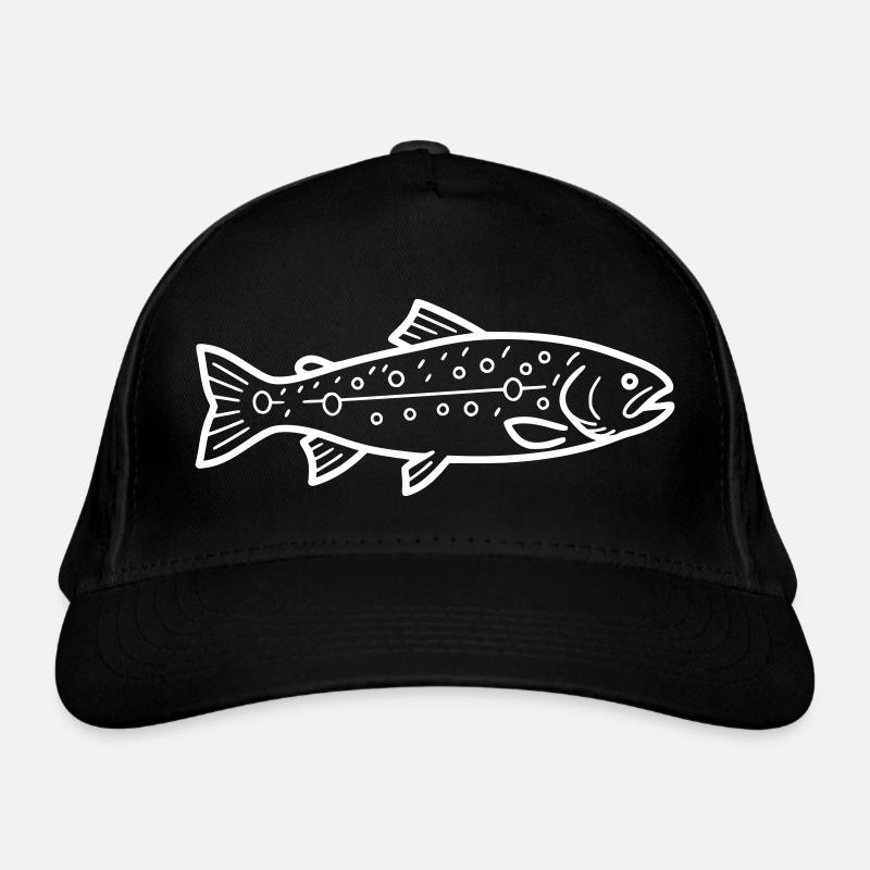 Detailed trout brown trout pattern - Organic Baseball Cap - black