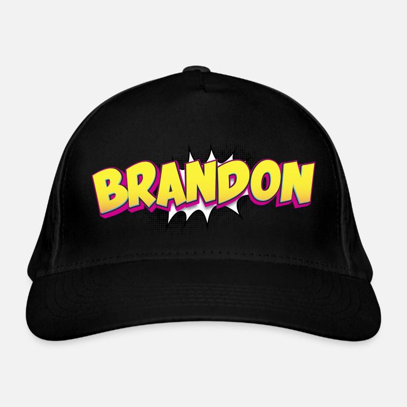 Brandon Custom Name Comic Book Style Pop Art, Organic Baseball Cap