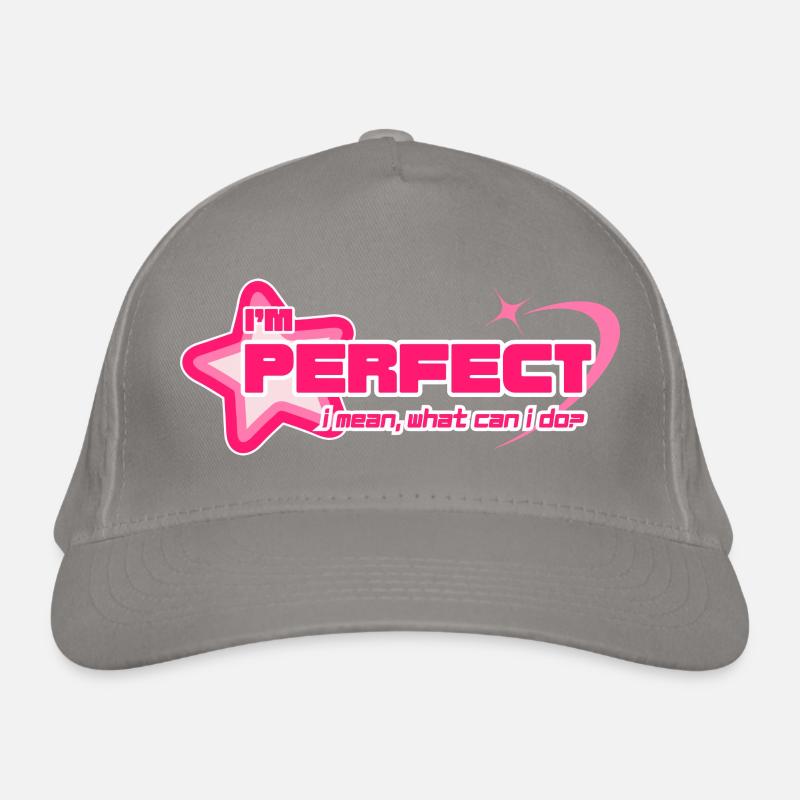 "I'm Perfect" – Y2K Girly Pink Statement Bio-Baseballkappe