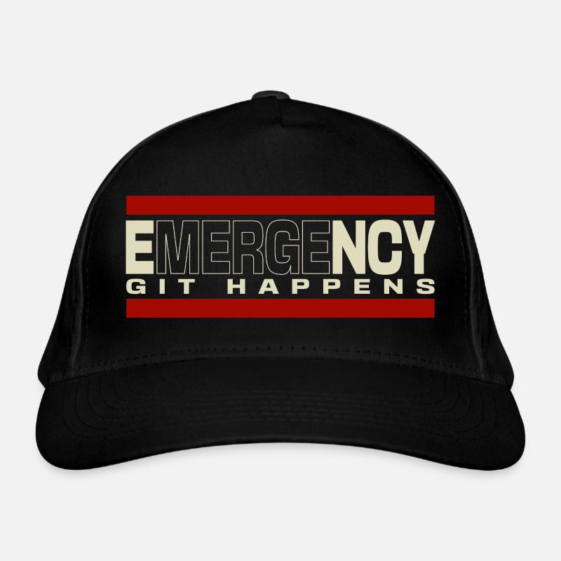 Nerd geek emergency git happens Bio-Baseballkappe
