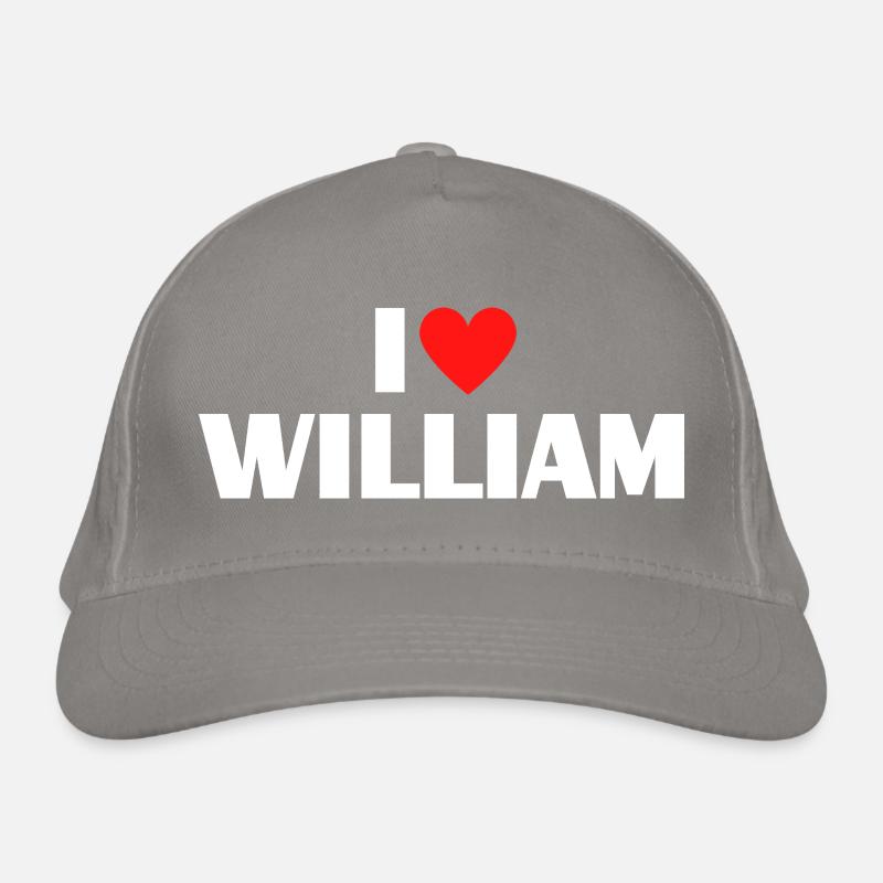 I love William Rotes Herz Romantischer Name Fan Bio-Baseballkappe