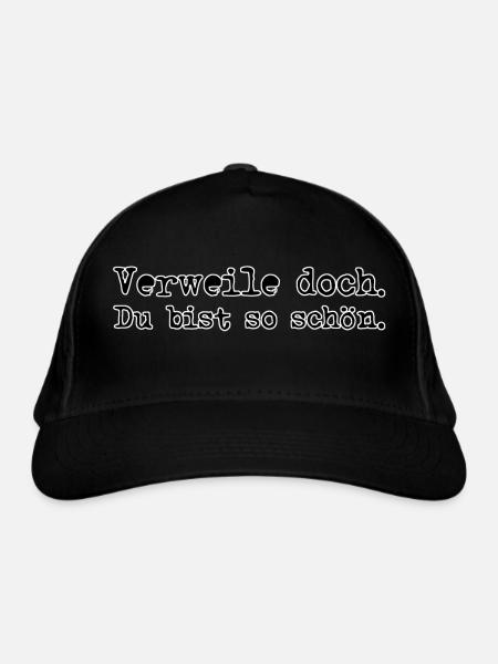 Verweile doch Du bist so schön - Bio-Baseballkappe - Schwarz - Vorne