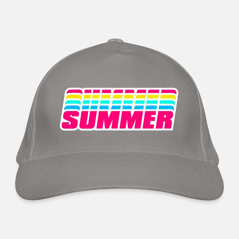 Retro-Sommer | Regenbogen im 80er-Jahre-Stil Bio-Baseballkappe