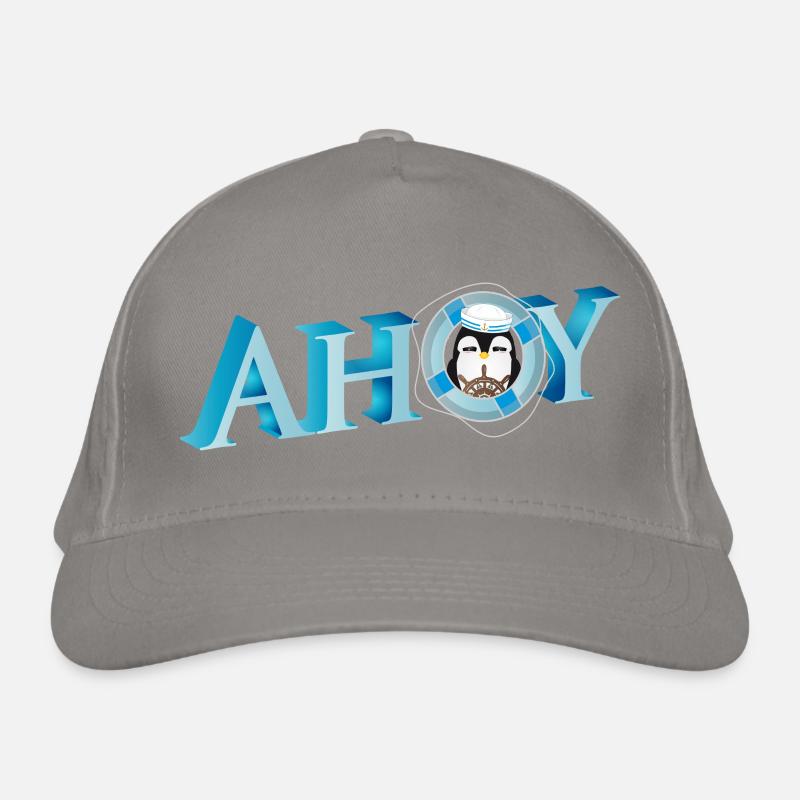 English sailor greeting Ahoy with penguin sailor Organic Baseball Cap