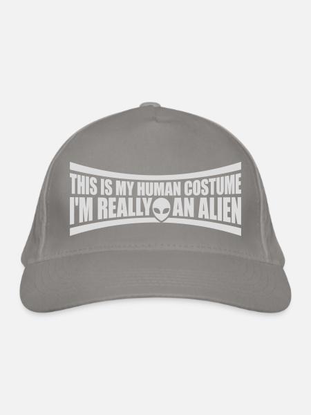 Citation extraterrestre de costume humain - Casquette classique bio - gris clair - Devant