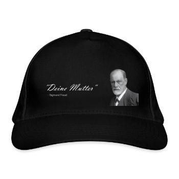 " Deine Mutter " Sigmund Freud - Bio-Baseballkappe - Schwarz - Vorne