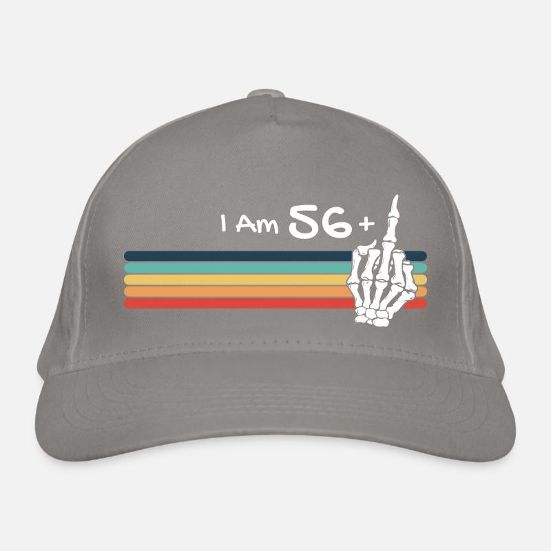 I'm not 57, I am 56 plus Middle Finger Retro Organic Baseball Cap