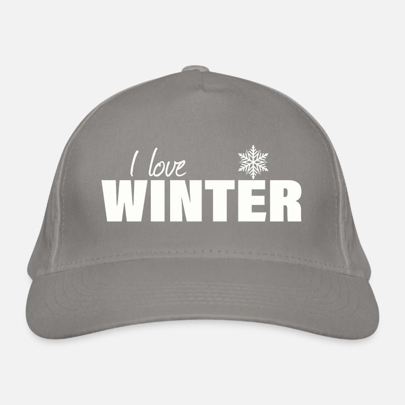 I LOVE WINTER Bio-Baseballkappe