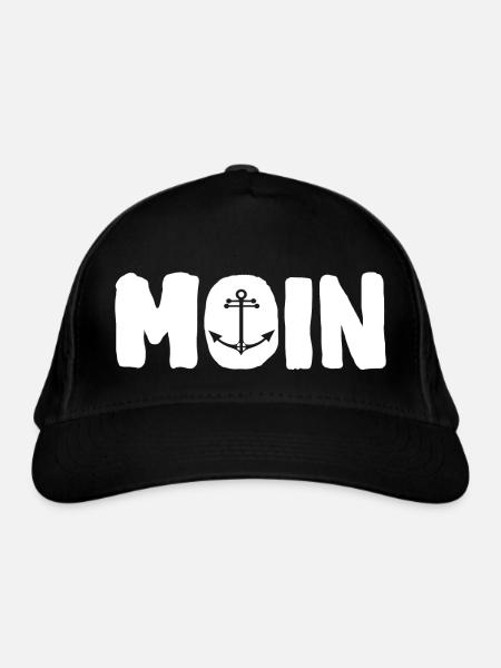 moin Anker Küsten Liebe - Bio-Baseballkappe - Schwarz