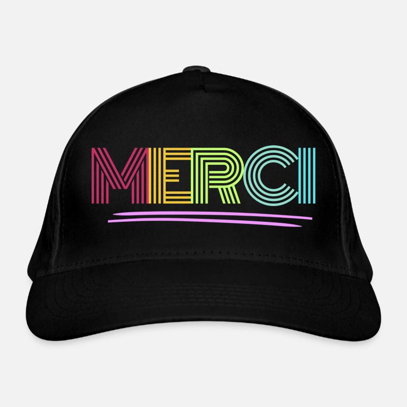 MERCI - Dankeschön - Regenbogen - Danke Bio-Baseballkappe