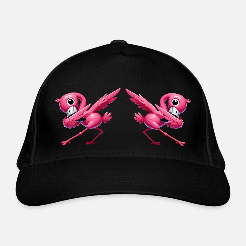 flamingo dabbing 2 Bio-Baseballkappe