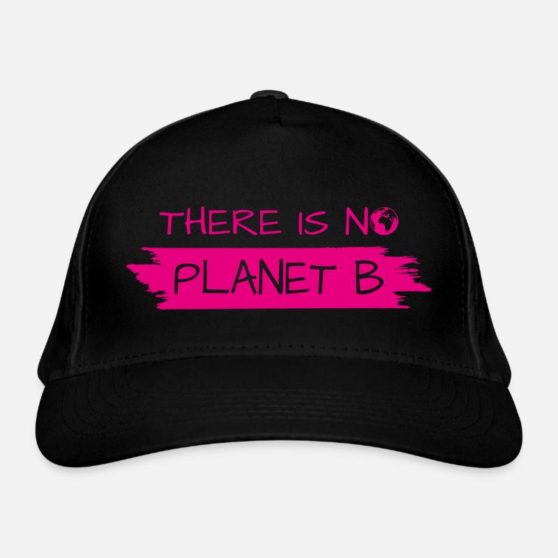 Kein Planet B Pinselstrich-Aufdruck - Bio-Baseballkappe - Schwarz