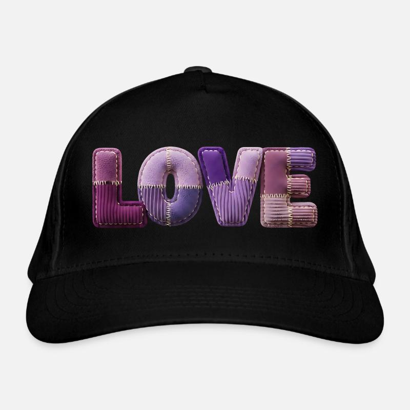 Love Lettering Patchwork 3D Fabric Look Organic Baseball Cap