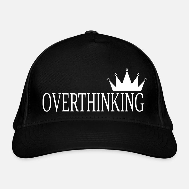 OVERTHINKING - Organic Baseball Cap - black