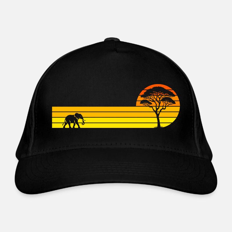 African sunset - Organic Baseball Cap - black