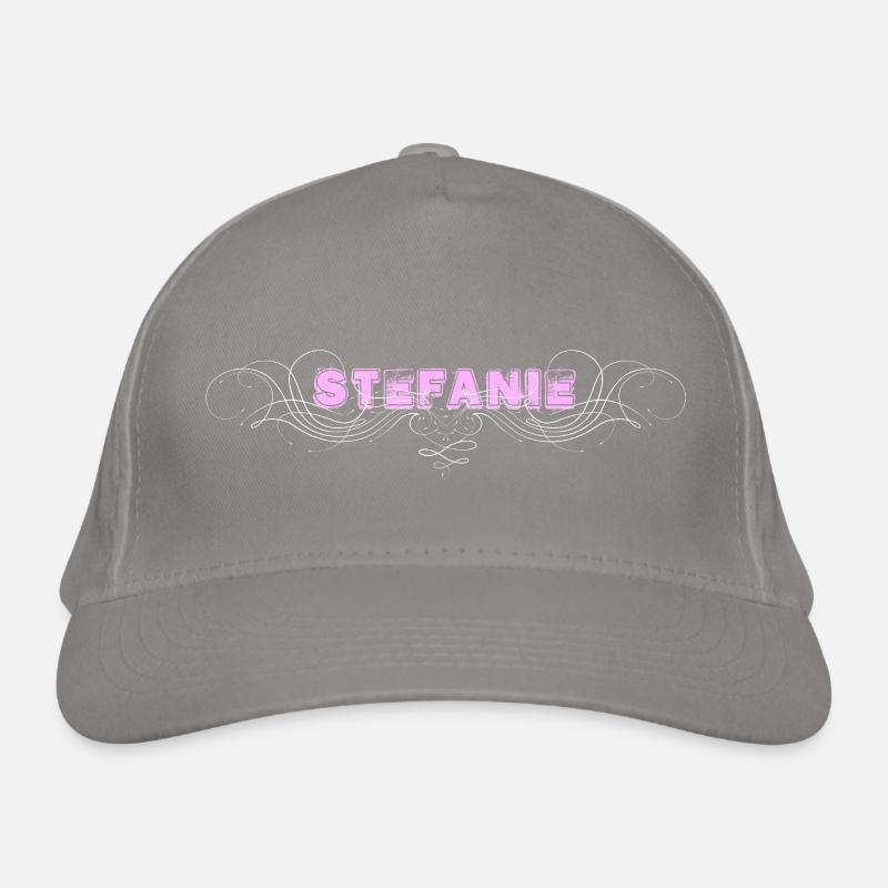 STEFANIE lettering with decorative lines Organic Baseball Cap