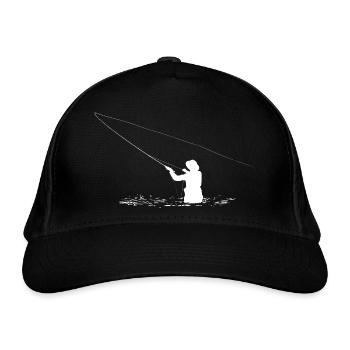 Fliegenfischer Fischen Angler - Bio-Baseballkappe - Schwarz - Vorne
