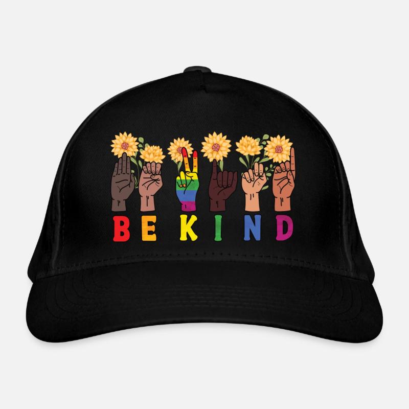 Be Child LGBT Rainbow Sign Language Trans Organic Baseball Cap