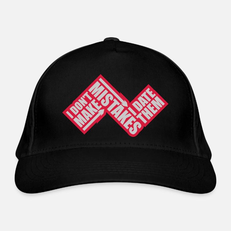Date Mistakes Quote Logo Organic Baseball Cap