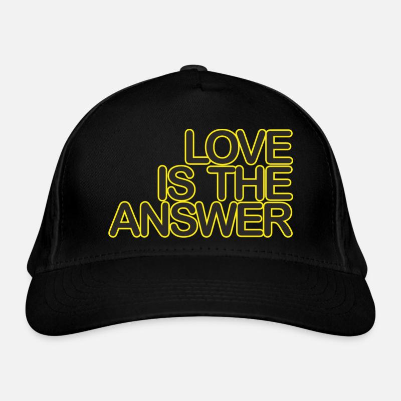 LOVE is the ANSWER 06 schwarzKgelb Bio-Baseballkappe