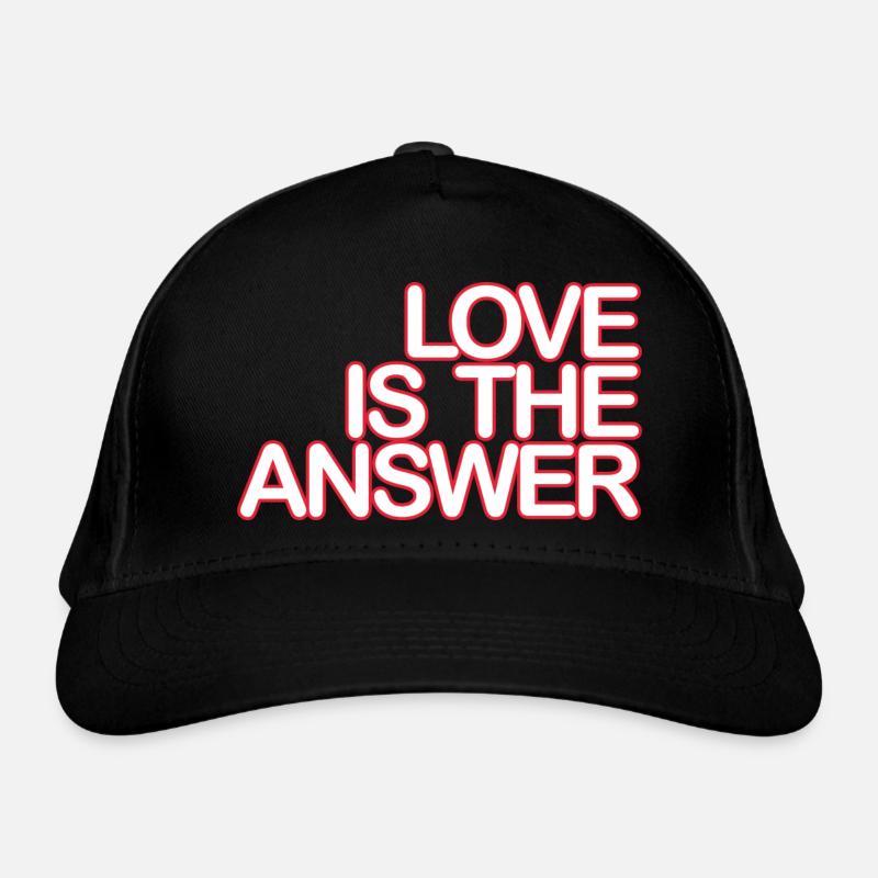 LOVE is the ANSWER 04 weiss Krot Bio-Baseballkappe
