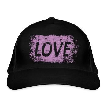 Texte d’amour rose - Casquette classique bio - noir - Devant