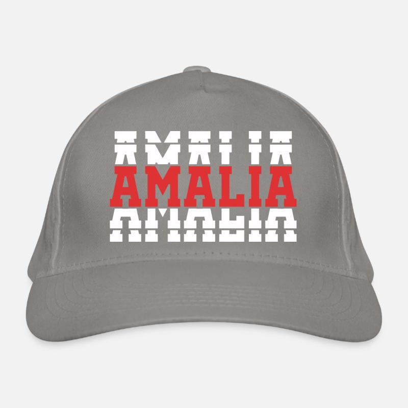 Amalia T-Shirt T-Shirt Geschenkidee gestapelter Text Bio-Baseballkappe
