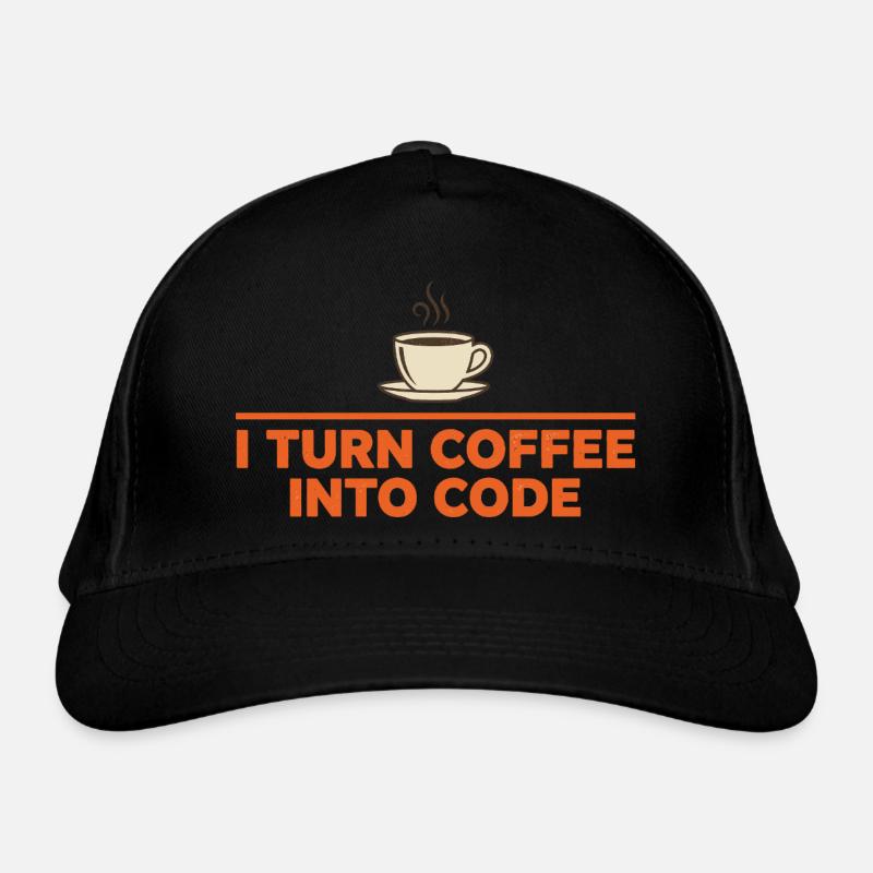 I Turn Coffee Into Code – Programmierer Retro Bio-Baseballkappe