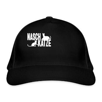 Naschkatze - Bio-Baseballkappe - Schwarz - Vorne