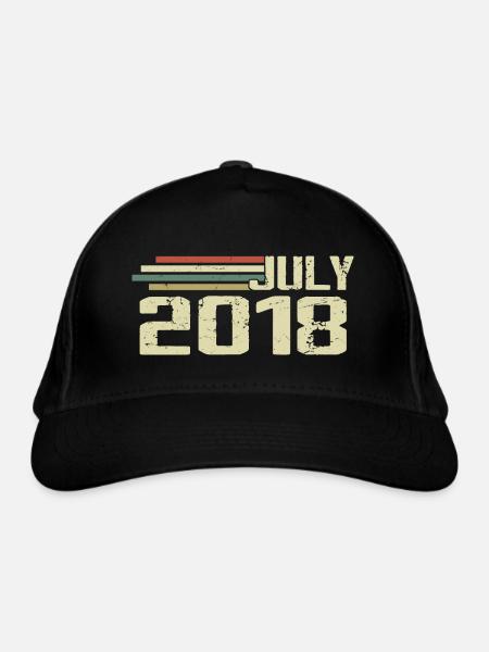 Birthday July 2018 Year 2018 July Class of 2018 - Organic Baseball Cap - black - Front